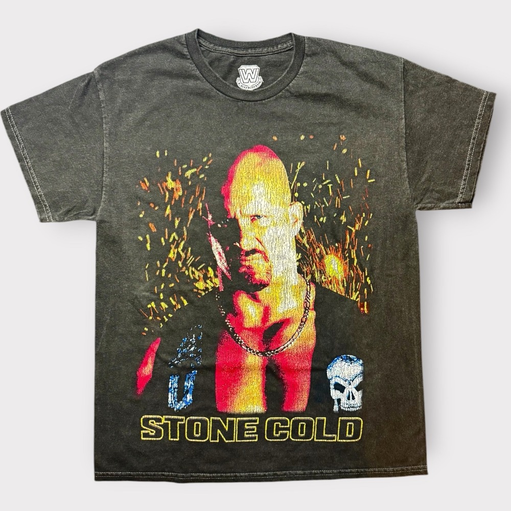 WWE Legends Stone Cold Steve Austin T-Shirt Mens Medium Ripple Junction Charcoal